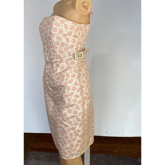 Merona Dress Size 6 Strapless Metallic Gold Peach Lined Built-In Bra Strap Party - Picture 3 of 16